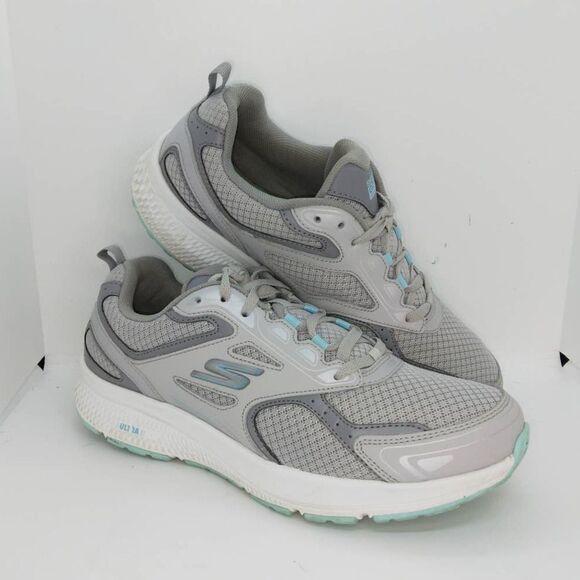Skechers GoRun Consistent Womens Pre-owned Gray/Blue Running Sneakers - sz. 9 - Picture 1 of 6